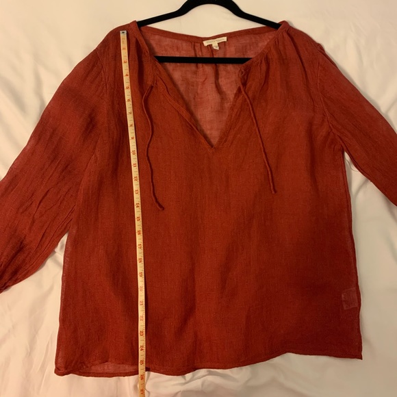Eileen Fisher Linen Peasant Blouse Size M - Picture 6 of 8